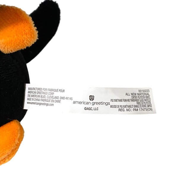 American Greetings Happy Halloween Black Cat Plush 8.5" Embroidered Smiling Face - Picture 7 of 7